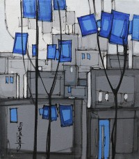 Salman Farooqi, 14 x 16 Inchc, Acrylic on Canvas, Cityscape Painting-AC-SF-124
